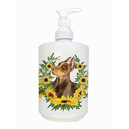 Carolines Treasures Doberman Pinscher Ceramic Soap Dispenser CK2901SOAP